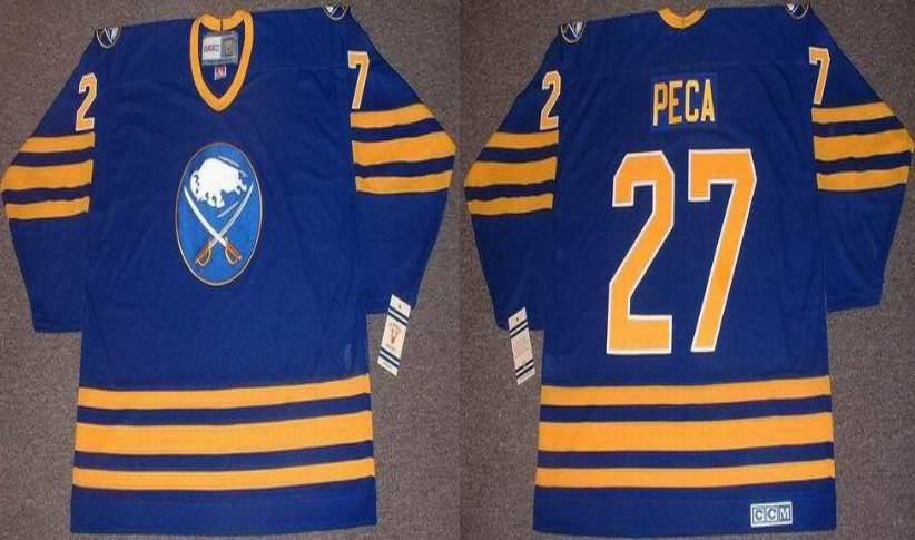 2019 Men Buffalo Sabres 27 Peca blue CCM NHL jerseys